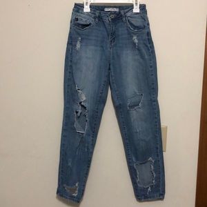 Ripped/Distressed Blue Mom Jeans